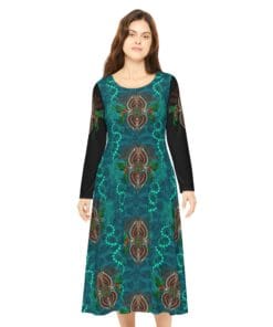Dance Dress - Quetzalcoatl Blue Lagoon Amazonian Tribe Design - Afbeelding 3